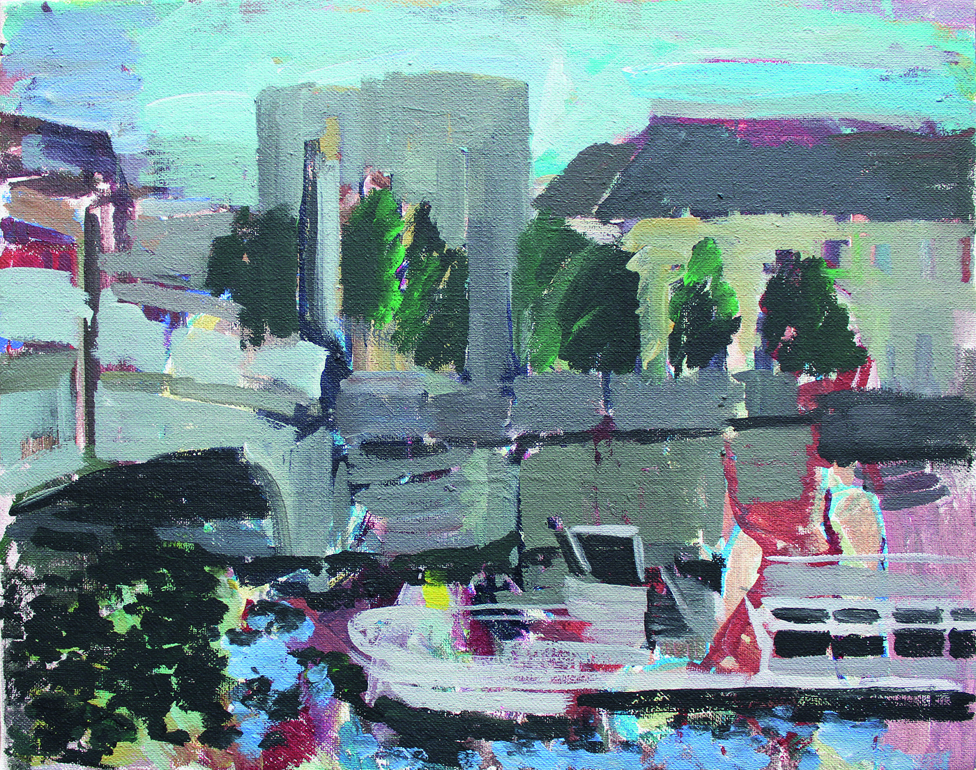 Am Kupfergraben · 2022 · Acryl auf Leinwand · 80x100 cm