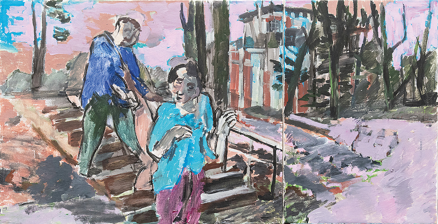 Begegnung · 2022 · Acryl auf Leinwand · 88x170 cm
