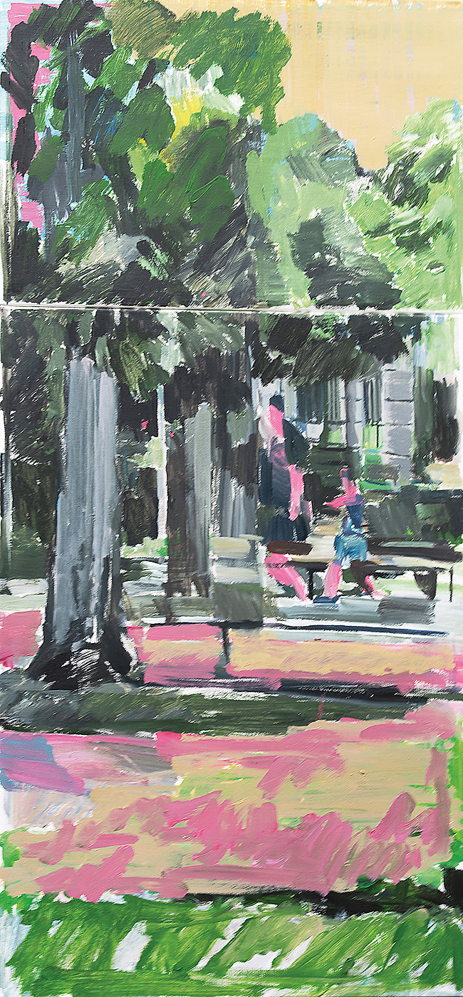 Schlosspark · 2022 · Acryl auf Leinwand · 176x82 cm · zweiteilig