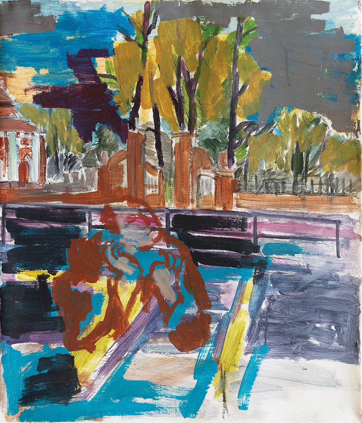 An der Straße · 2023 · Acryl auf Leinwand · 71x61 cm