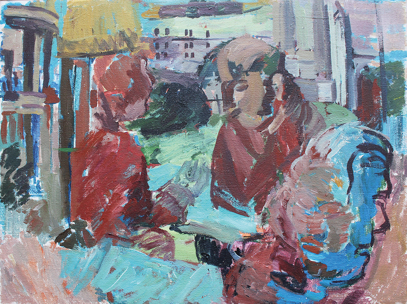 Café, Gendarmenmarkt · 2023 · Acryl auf Leinwand · 90x120 cm